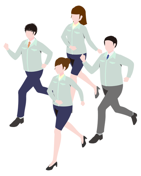 稼働力｜在宅・場内スタッフ総勢70名が連携をとることにより、短納期・大ロット・様々な作業に柔軟に対応できます。